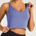thumbnail image 2 of RYRJJ Women's Longline Sports Bra Wirefree Padded Racerback Medium Support Yoga Bras Gym Running Workout Tank Tops(Purple,M), 2 of 4