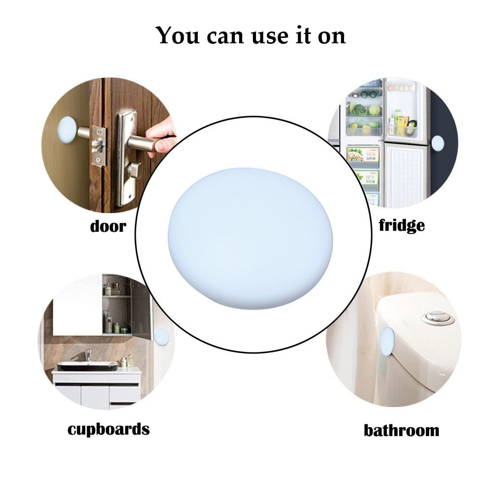 Door Stopper Wall Protector Silicon Wall Door Stop Pads 12 PCS Round Door Handle Bumper with Self Adhesive 1.57 Inches Door Knob Wall Shield Guard White 