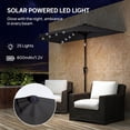 thumbnail image 4 of Parasol Demi-Extérieur de 105,1 Pouces pour Patio avec Lumières DEL Solaires, Parasol Demi-Rond Noir Inclinable avec Manivelle et Protection UV pour Petit Balcon, Terrasse Murale et Espace de Jardin, 4 of 7