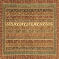 thumbnail image 1 of Ahgly Company Indoor Square Abstract Brown Modern Area Rugs, 4' Square, 1 of 4