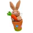 thumbnail image 1 of Decoración de conejito de Pascua, maceta, figura de conejo, adorno de escritorio, estatua de conejo Conejo Marrón, 1 of 8