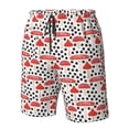 thumbnail image 6 of Uemuo Forest Mushrooms Pattern Men's Swim Trunks Hawaiian Beach Bathing Suit Swimsuits Beach Quick-Dry Shorts with Pockets-, 6 of 9