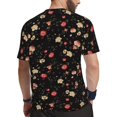 thumbnail image 2 of Rocae Red White Flowers for Men's Mesh Quick-Dry Short Sleeve Workout T-Shirt,Mens Crew Neck Tee Lightweight Soft Classic T Shirts Large, 2 of 9
