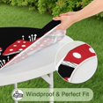 thumbnail image 5 of Red Mushroom Line Black Pattern Round Fitted Tablecloth with Elastic Edge,Dining Table Cover Waterproof,Outdoor Round Tablecloth for Camping,Dining,Indoor and Outdoor, 5 of 7