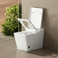 thumbnail image 3 of WinZo Toilette Intelligente Carrée avec Réservoir Intégré, Carrée avec Rinçage Automatique, Bidet Chauffant Rectangulaire et Séchage, Veilleuse Pratique pour Aînés, Salle de Bain de Luxe Ou Espace à Faible Pression d'Eau (Blanc Lustré), 3 of 6