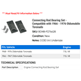 thumbnail image 2 of Connecting Rod Bearing Set - Compatible with 1966 - 1976 Oldsmobile Toronado - Sealed Power, 2 of 2