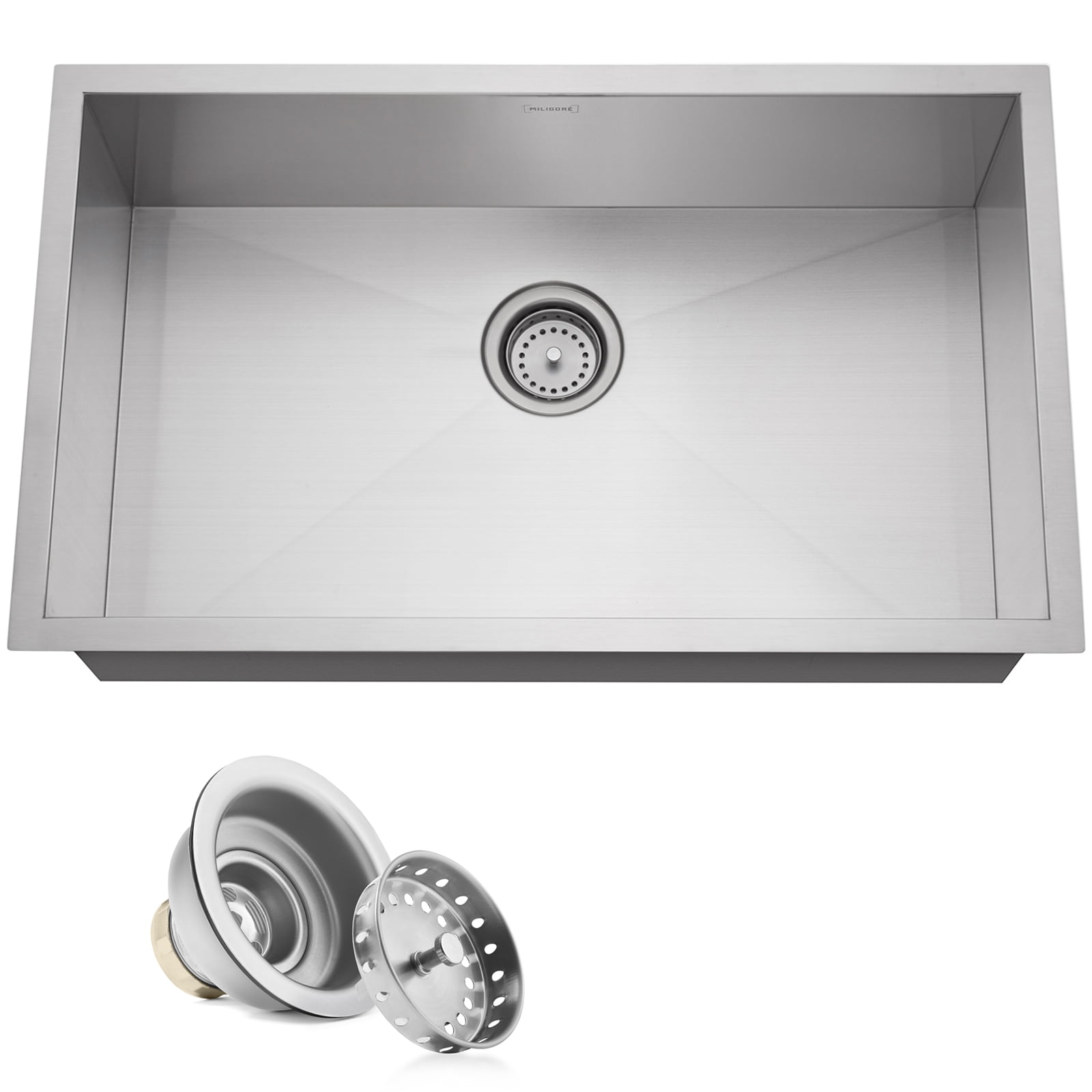 Miligore 30" x 18" x 9" Deep Single Bowl Undermount Zero Radius