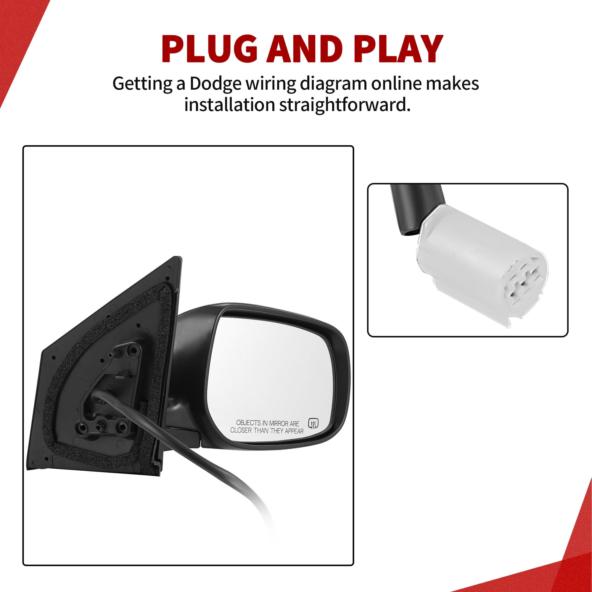 LEDKINGDOMUS Right Passenger Side Power Heated Manual Folding Black Mirror Compatible With 2009 2010 2011 2012 2013 Toyota Corolla Door Mirror Replacement