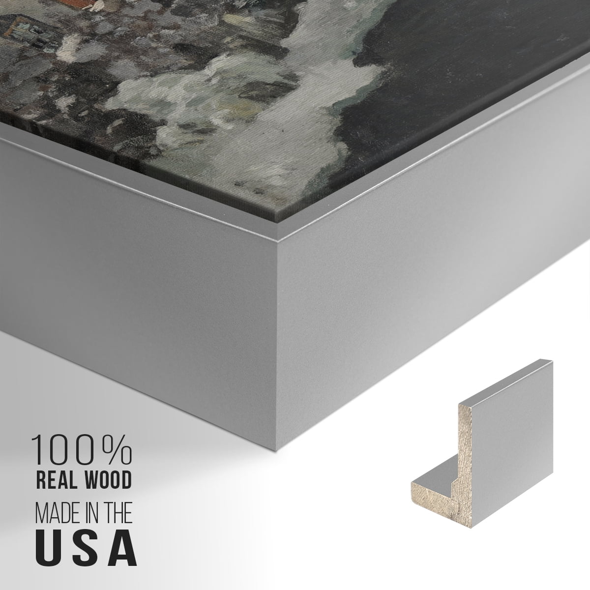 Vintage Landscape-CCLXXXIV By Wexford Home Framed in Silver Wood Gallery Wrapped Canvas 17 in. x 25 in.