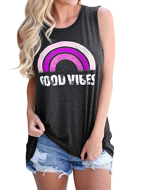 Women's Crewneck Tank Tops Summer Split Sleeveless Loose Fit T Shirts Women's Crewneck Tank Tops Summer Split Sleeveless Loose Fit T Shirts