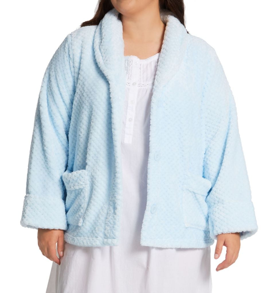 Women's La Cera 8825X Plus 100% Polyester Honeycomb Fleece Bed Jacket ...