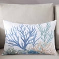 thumbnail image 3 of Blue Teal Coral Throw Pillow Cover 16 x 24 Inch Decorative Pillow Cover Watercolor Coastal Summer Lumbar Pillowcase Seasonal Rectangle Cushion Case for Couch Sofa Bed Living Room, 3 of 7