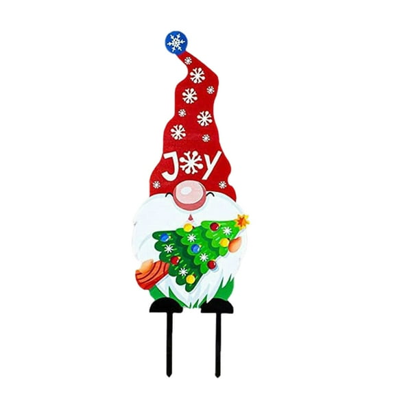 BOPORO Christmas Stake Decoration Festive Garden Stake Christmas Decorative Gnomes Stakes Cute Metal Gnome Yard Art for Lawn Pathway Patio Holiday Home