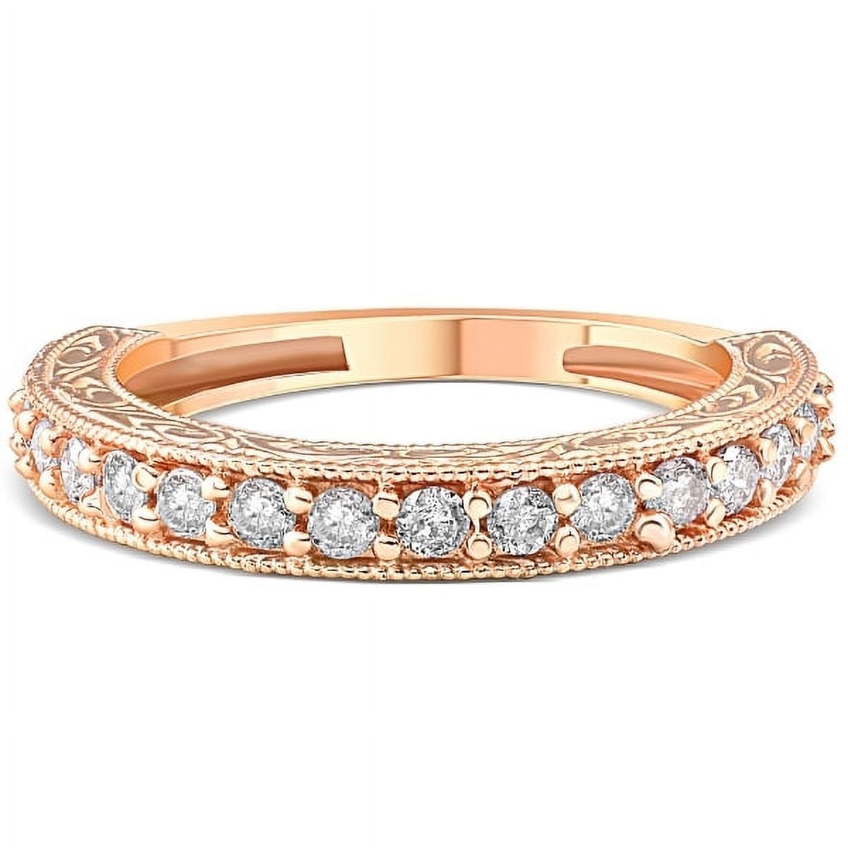 Pompeii3 1/2ct Vintage Diamond Rose Gold Wedding Ring 14K - image 3 of 6