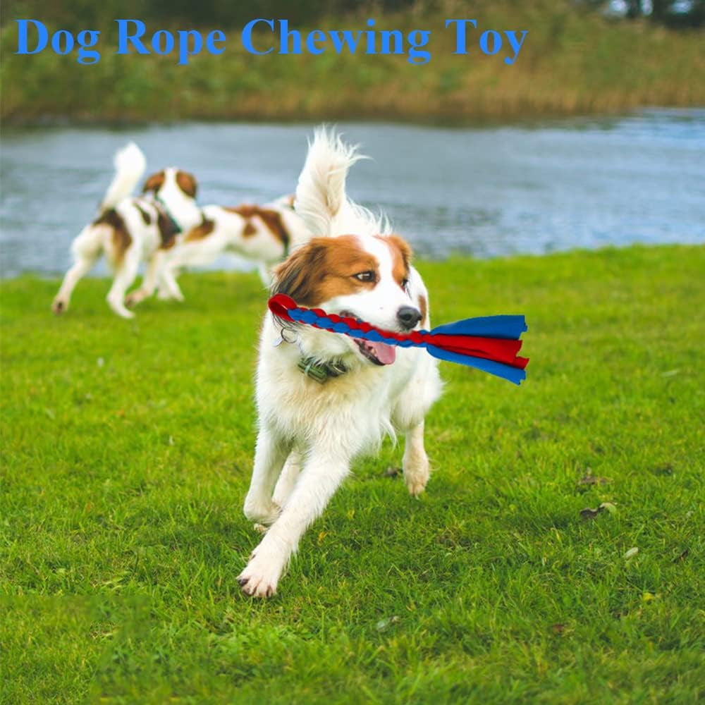2 Pack Dog Fleece Rope Toy for Dog Chase and Tug Pet Interactive Cotton Chew Toy Dog Tether Lure Toy Dog Flirt Pole Replacement Toys to Outdoor Exercise & Training