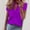 Purple, variant on Njoeus Tops for Women Trendy White Blouses for Women Dressy Womens Summer Shirt Ruffle V Neck Casual Tshirts Puff Sleeve Tops for Women Trendy Work Office Blouse Solid Color M-4Xl Ladies Tops and Blou