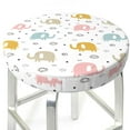 thumbnail image 3 of Fotbe Little Elephant Stool Covers Round,Waterproof Round Bar Stool Covers Bar Chair Covers Washable Stool Cushion Slipcover for 12-14 Inch Chair-12 inch, 3 of 7