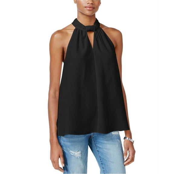 Rachel Roy Womens Draped Knit Blouse, Black, X-Small