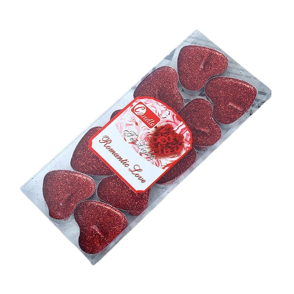 MXTPOV 10 Pcs Candles, Glitter Candles, Valentines Day Gifts, Heart Candles for Valentine's Day Birthday Party Wedding, Home Decor, Gifts for Women