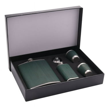 Hip Flask Set Stainless Steel Flask of Gifts for Men 260ML Bar Camping Barbecue Portable Pocket Flask Green