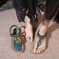 thumbnail image 5 of Viluyesy Womens Flat Sandals, Fashion Bohemian Open Toe T-Strap Summer Casual Comfortable Shoes Green US8.5, 5 of 9