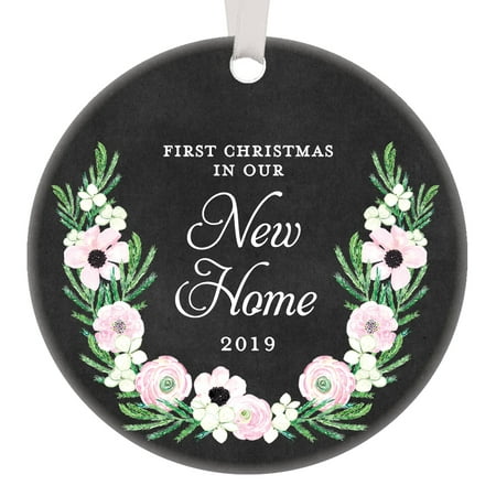 New Home Keepsake Gifts 2019, First Christmas In Our New Home Ornament, New Homeowners Housewarming 1st Xmas House Present 3