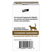 Elanco Tapeworm Removal Dewormer for Cats, 3 Tablets Praziquantel