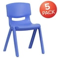 thumbnail image 3 of Blue Plastic Stackable School Chair with 13.25" Seat Height, PK5, 3 of 9