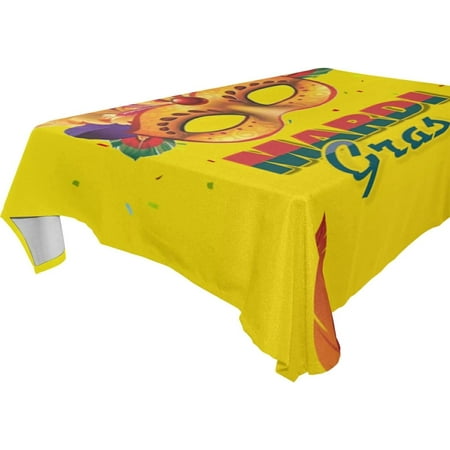 

Hyjoy 60x90 in Mardi Gras Tablecloth Waterproof Washable Polyester Square Table Cover Durable Tablecloth for Kitchen Dining Table Party Decor