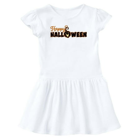 

Inktastic Happy Halloween Laughing Jack-o-Lantern in Orange and Black Gift Toddler Girl Dress