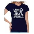 thumbnail image 1 of Awkward Styles Women's I Wear White for Someone Special Graphic T-shirt Tops Lung Cancer Awareness, 1 of 4