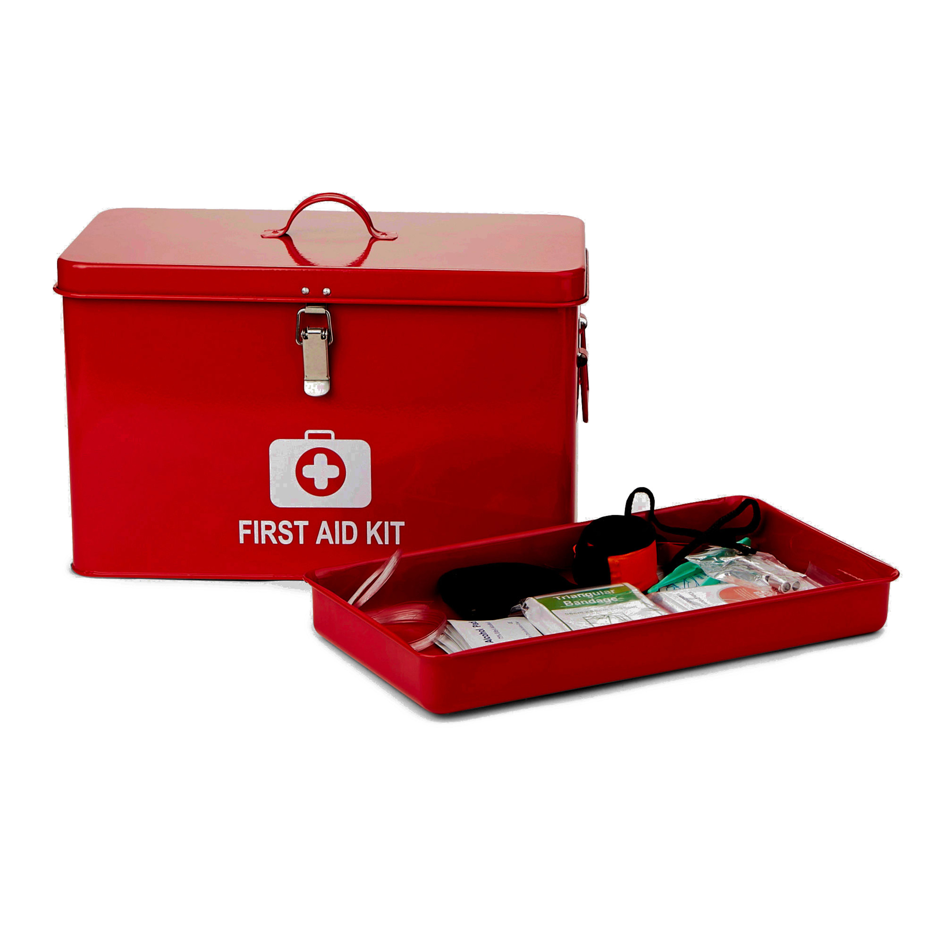 Mind Reader Large First Aid Kit Box, Household Emergency Kit Storage Box, Emergency Kit