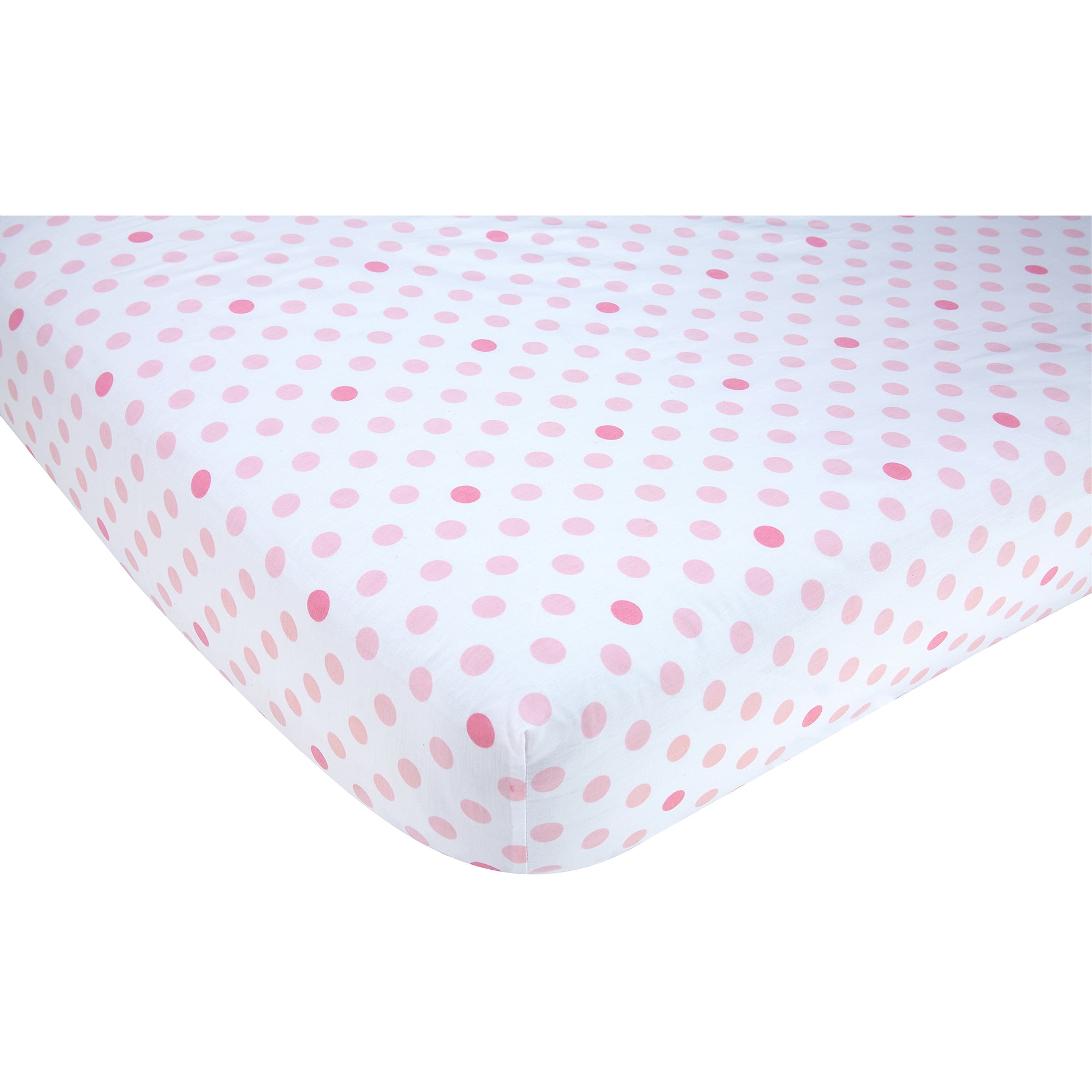 Pink polka shop dot crib sheet