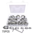 thumbnail image 1 of Abrazadera de manguera (75 piezas), abrazaderas de abrazadera de manguera de acero inoxidable 304 Clips de 8-38 mm ajustables para usar tubería de agua/tanque de gasolina/lavadora/piscina/coche, etc., 1 of 5