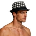 thumbnail image 6 of Mgmyaa Men's Summer Straw Jazz Hat Wide Brim Sun Protection Outdoor Travel Cap Breathable Lightweight Casual Beach Holiday Headwear Adjustable Classic Style, 6 of 7
