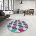 thumbnail image 4 of Ahgly Company Machine Washable Indoor Square Transitional Celeste Blue Area Rugs, 9' Square, 4 of 7