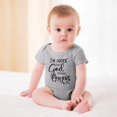 thumbnail image 2 of I’m Proof That God Answers Prayers - Baby Clothes - Funny Newborn Bodysuit Outfits for Boys And Girls Gray-style-1 9months, 2 of 7