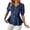 Navy, variant on Ytndtr Women Business Casual Tops Puff Sleeve Peplum Work Shirts V Neck Dressy Office Wear