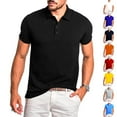 thumbnail image 2 of FLMEI Men's Stretch Golf Shirts Short Sleeve T-Shirt Summer Lapel Tees Slim Casual Tops for Mens S-4XL, 2 of 9