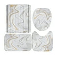 thumbnail image 2 of CSCHome Marble Pattern Shower Curtain Four-Piece Set,Bathroom Decoration,Wet and Dry Bathroom Set, 2 of 5