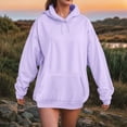 thumbnail image 2 of felwors Oversized Hoodies For Women Plus Size Long Sleeve Drawstring With Pockets Pullover Sweatshirt Trendy Winter Clothes Light Purple, XXXXXL, 2 of 4