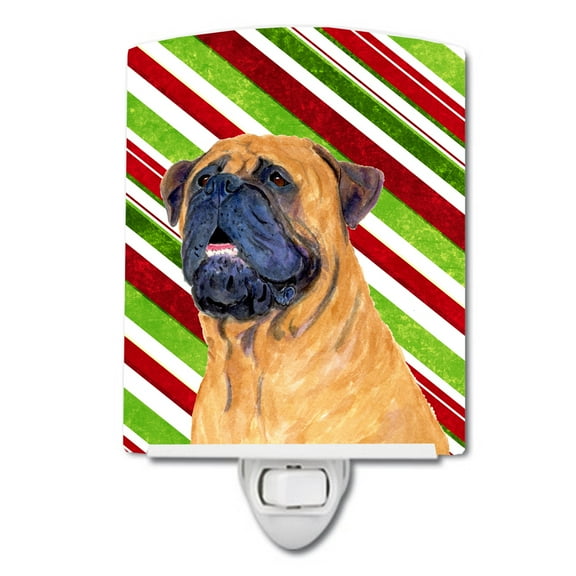 Mastiff Candy Cane Holiday Christmas Ceramic Night Light