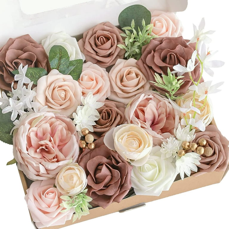 Lookein Dusty Rose Artificial Flowers for DIY Flowers for Dusty Rose  Wedding Decoration, Perfect for Flower Bouquet Table Centerpiece Vase  Flowers 