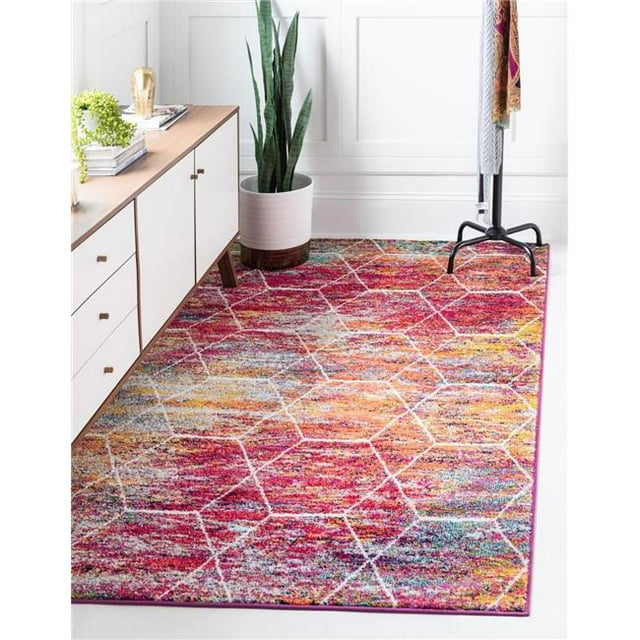 Unique Loom 3151757 6 x 9 Pi Géométrique Treillis Frise Tapis Rectangulaire & 44; Multi Couleur