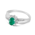thumbnail image 3 of 14k White Gold Oval Emerald And Diamond Ring, 3 of 6