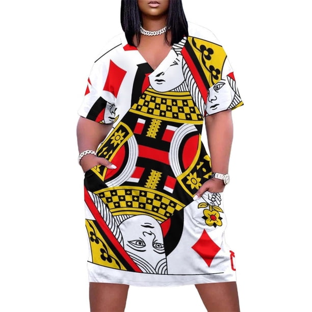 of s-baraja de cartas clásica para mujer vestido de noche con bolsillo suelto Casino Poker Q vestidos de baile