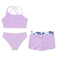 thumbnail image 4 of HULIJA Kids Girls 3 Piece Tankini Swimsuits Crop Top Bottom Sleeveless Surfing Bathing Suit Swimwear Lavender 12, 4 of 7