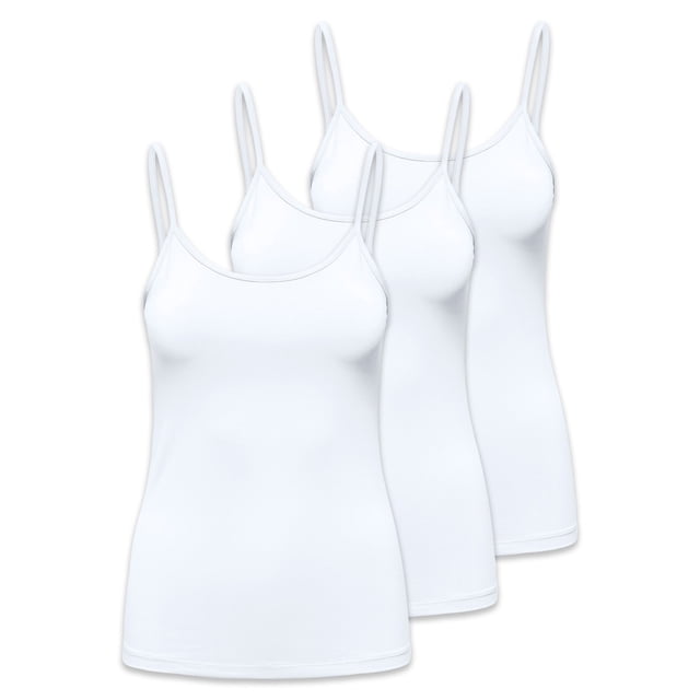 ONLY Top de tirantes finos para mujer paquete de 3 - ONLEA NEW SINGLET JRS, camiseta interior, elástica Blanco L (Large)