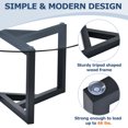 thumbnail image 6 of Round Glass Coffee Table Modern Cocktail Table Easy Assembly with Tempered Glass Top & Sturdy Wood Base (Black) 702AAB, 6 of 9