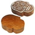 thumbnail image 3 of IBA Indianbeautifulart Textile Printing Block Skull Hand Carved Wooden Stamp Wood Block Printing Textile Stamp For Fabric /Pottery Blocks- 4 Inches, 3 of 6